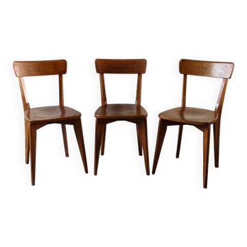 Set of 3 Luterma chairs from the 1950s, monobloc base.