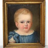 Antique 19th Century Oil Portrait Painting of a Child