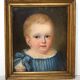 Portrait à l'huile d'un enfant, datant du XIXe siècle