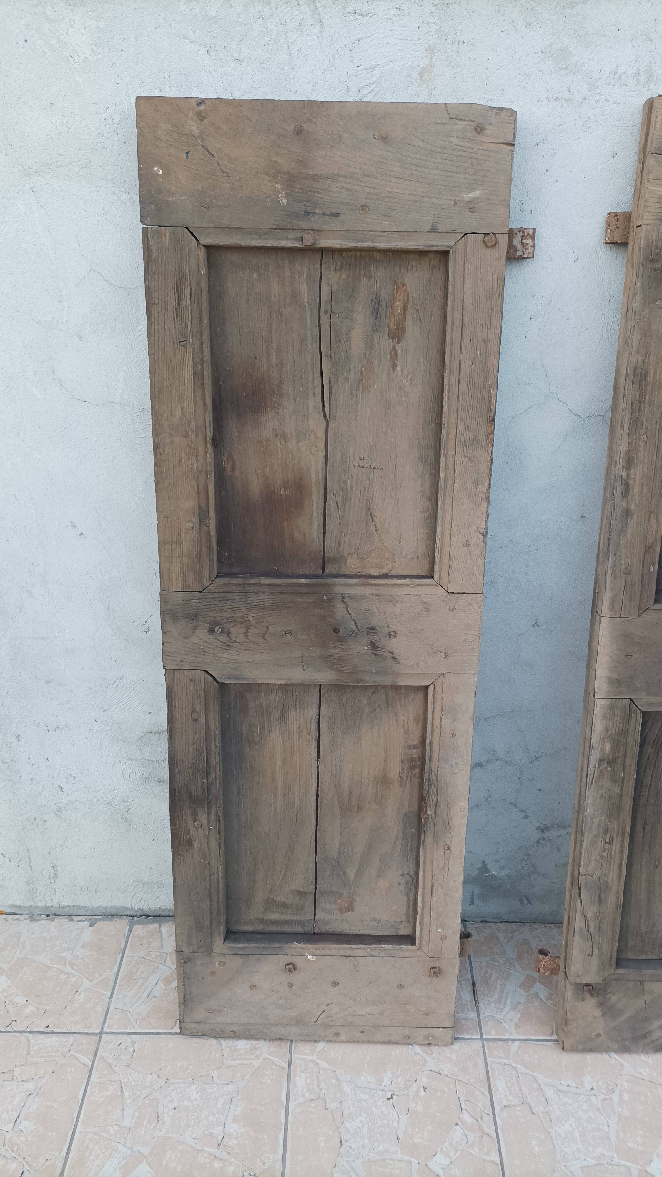 Pair of antique oak shutters