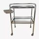 1970 chrome and smoked glass service, professional furniture, industrial style