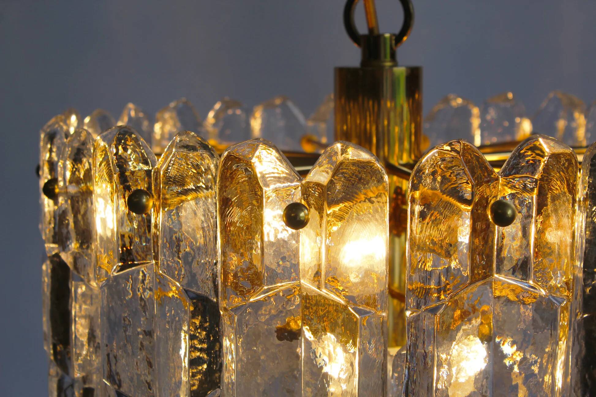 Murano glass and brass 'Palazzo' chandelier by Kalmar