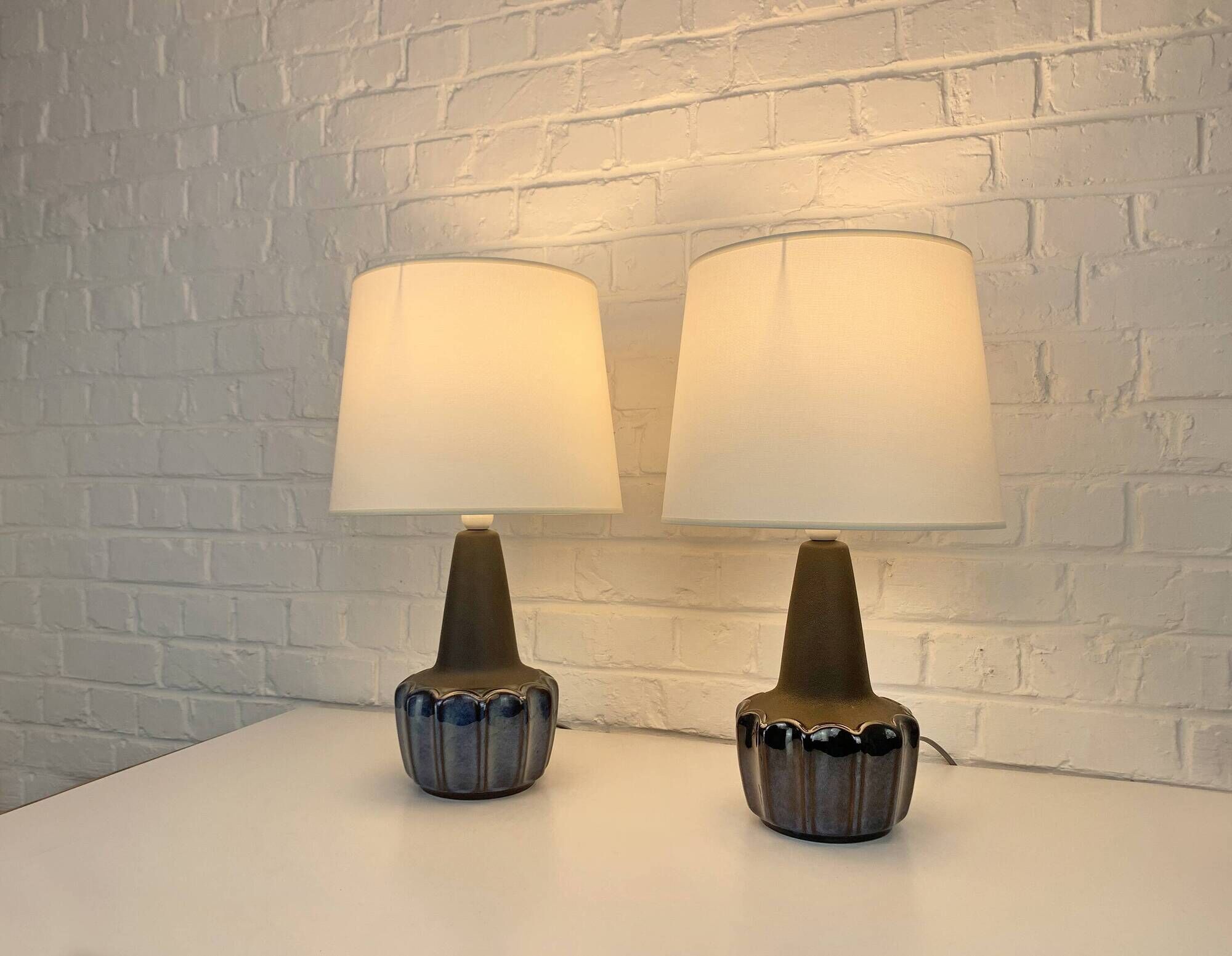 Pair of Søholm table lamps model 1051 by Einar Johansen, Soholm, Denmark, 1960.