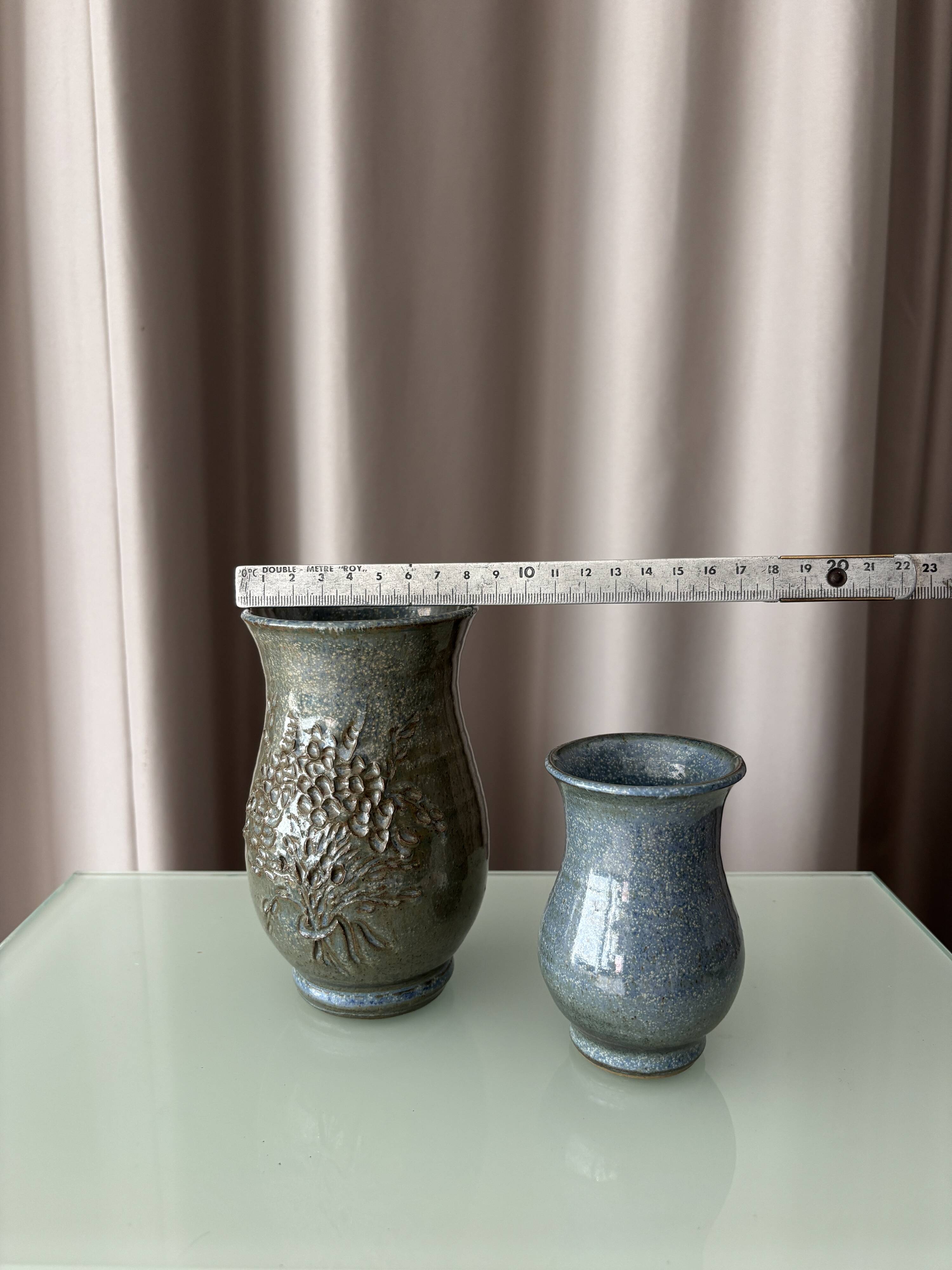 Pair of Belgian Studio Pottery Vases – Handmade