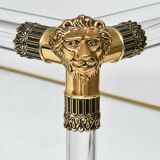 Plexiglass coffee table in Hollywood Regency style