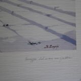 Giorgio Zuppini, Terrace by the Sea with Seagulls, Lithograph, 1970