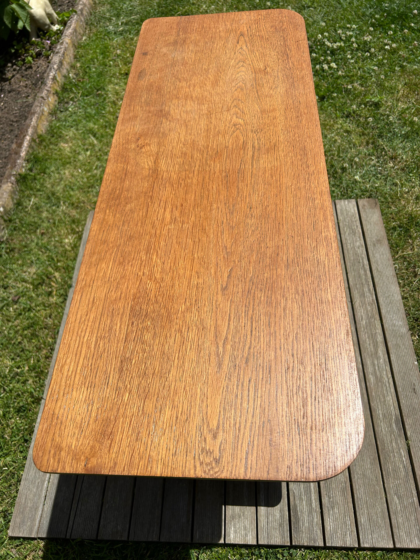 Small vintage solid light oak bar from the 1950s.