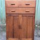 Vintage wardrobe said tall boy oak with 2 drawers and 2 doors