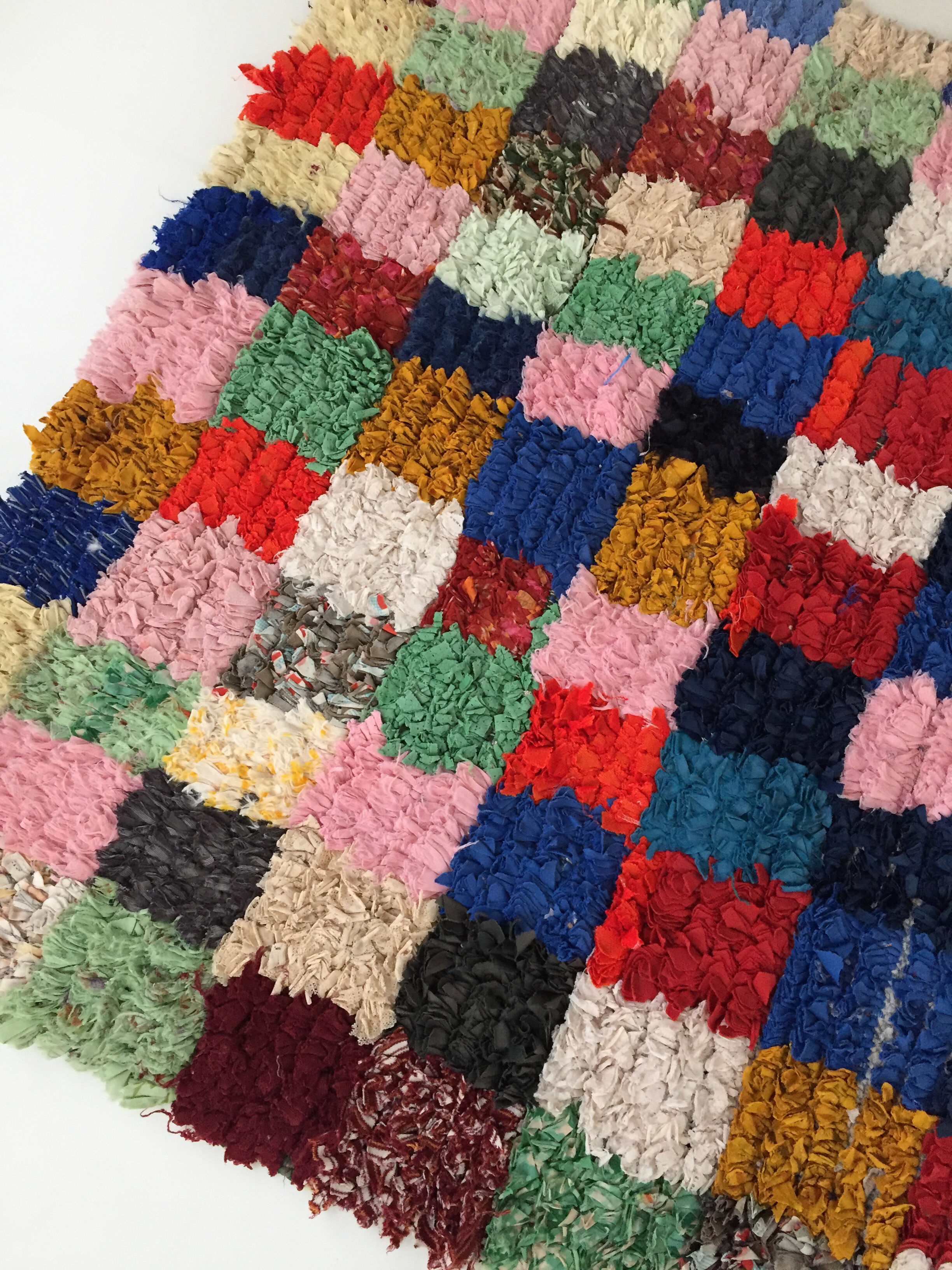 Moroccan Berber carpet Boucherouite 214x112cm