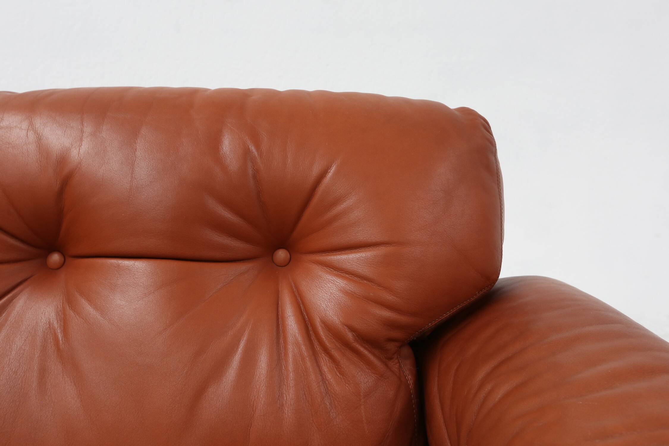 Brown leather 3-seater sofa Coronado by Tobia Scarpa for B&B Italia, Italy ca. 1960