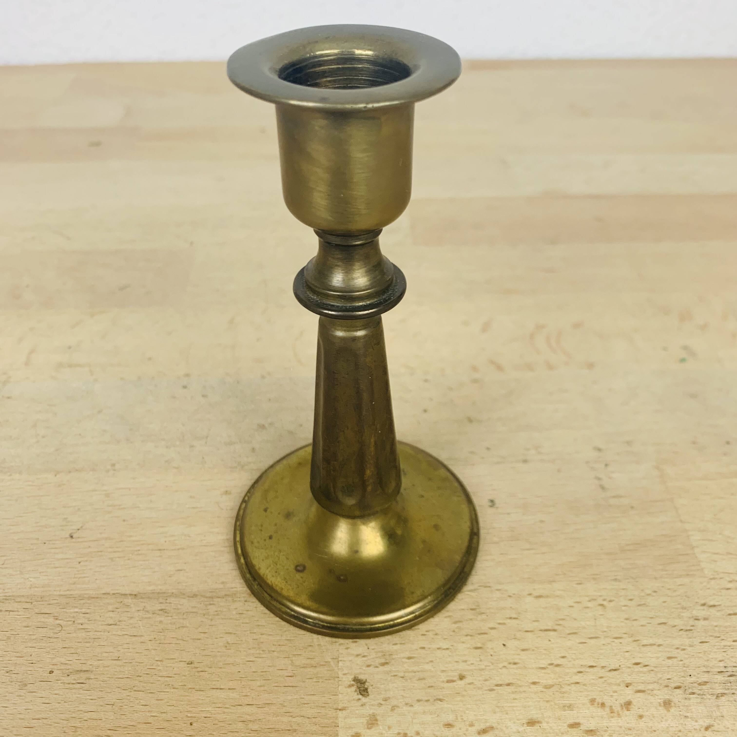 Vintage gold brass candle holder