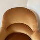 Fauteuil crapaud velours moutarde 