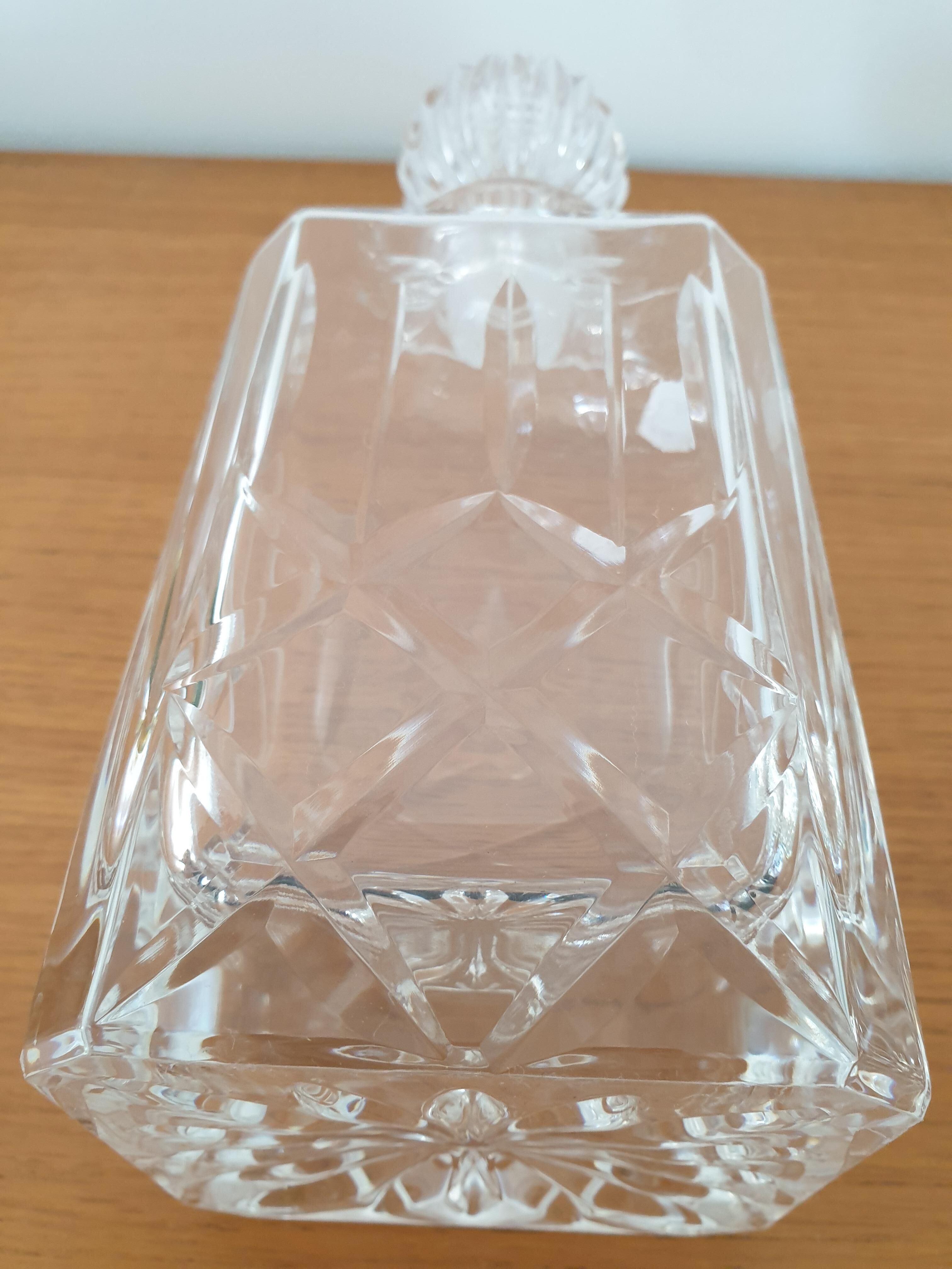 Chiseled glass whisky carafe