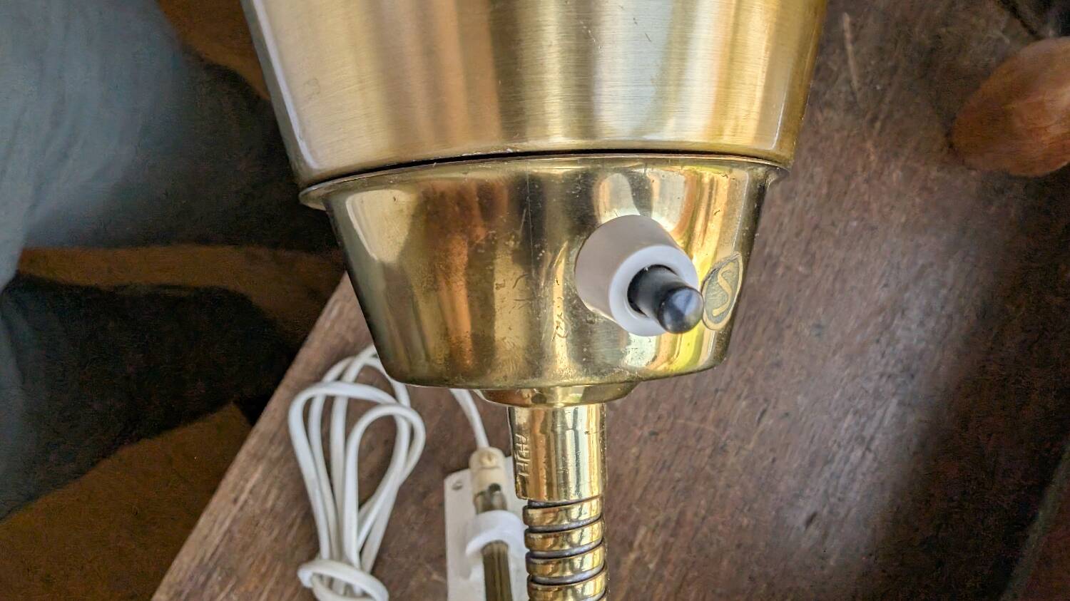 AJH Swedish brass adjustable wall lights
