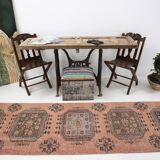 3x11 Dark Salmon Turkish Runner Rug, 85x336Cm SK 5476