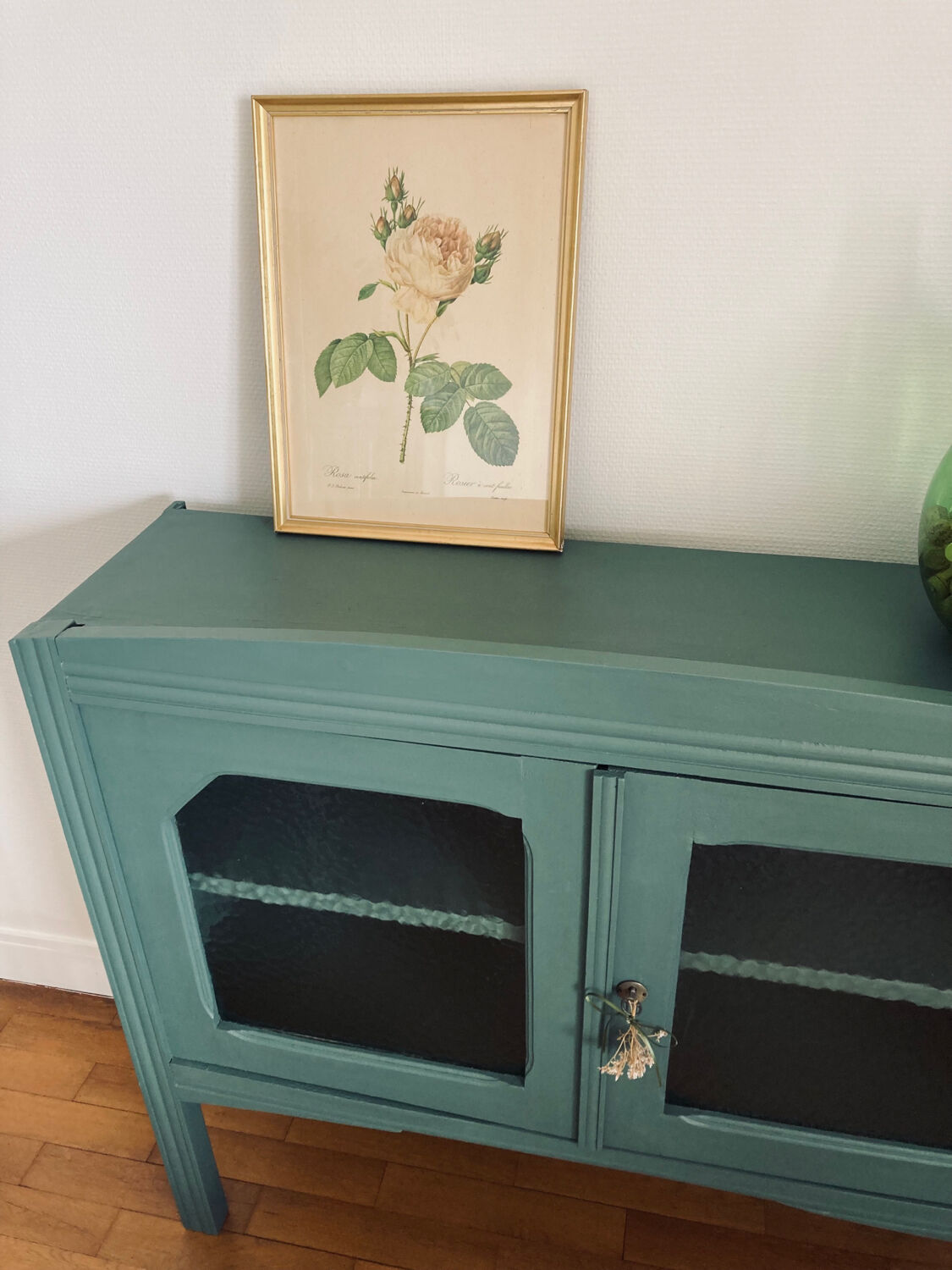 Top of glass buffet china cabinet