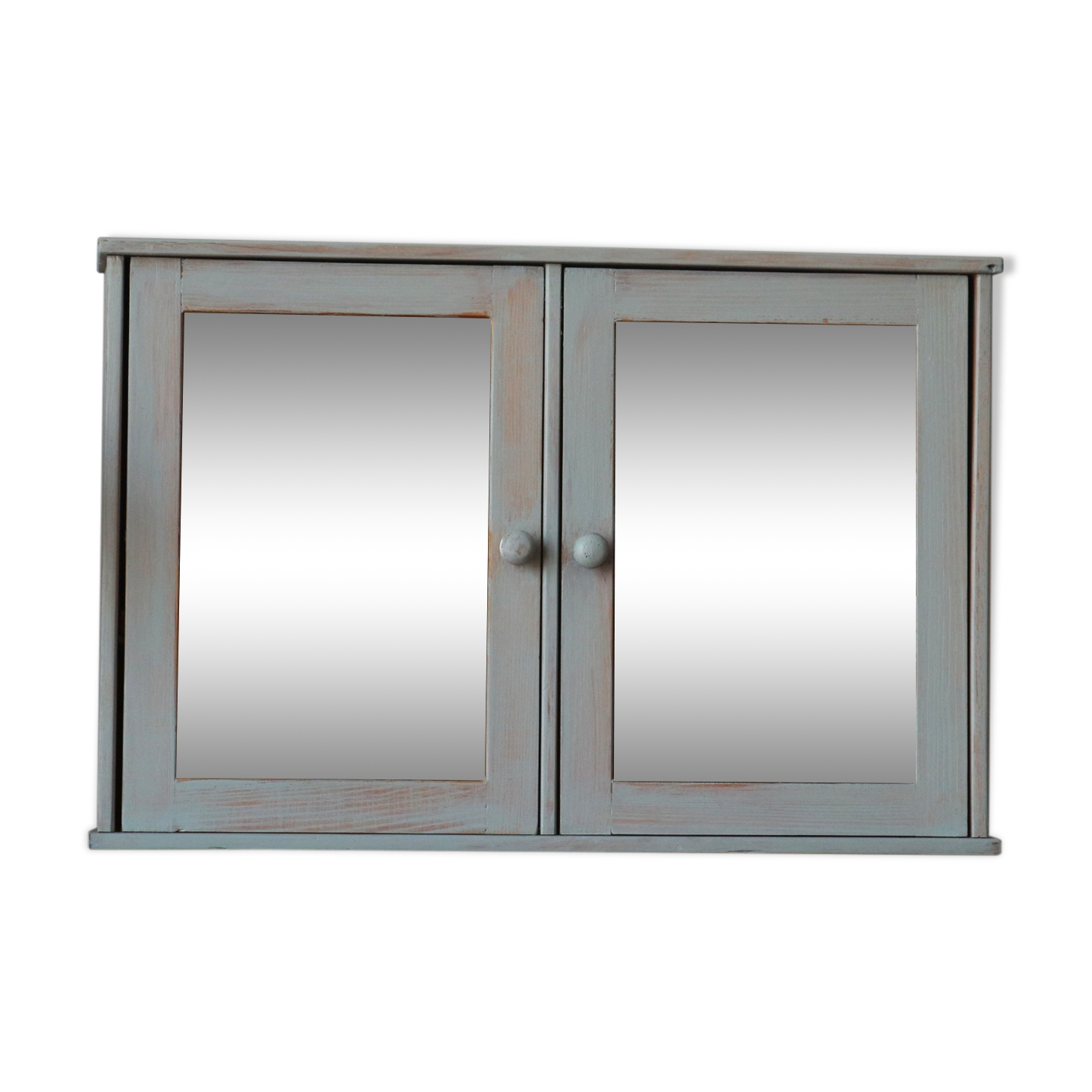Greyed wood medicine cabinet