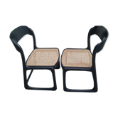 Pair of caning sled chairs