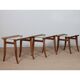 Suite de 3 tables gigognes en noyer par Maxime Old, circa 1940