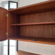 Modular vintage library in teak and black metal — Italian design,