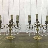 Pair of bronze tassel candlesticks - work from the 70s
