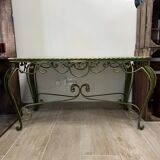Ceramic and wrought iron coffee table