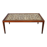 Mid-century Danish Haslev Mobelsnedkeri coffee table with Royal Copenhagen ceramic tiles