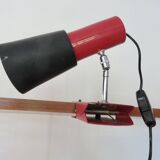 Italian clamp wall lamp with double chrome ball joint 1970