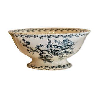 Ironware salad bowl, Gien, thistles model