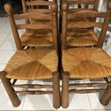 Set of 8 Charles Dudouyt Brutalist Dining Chairs 1960