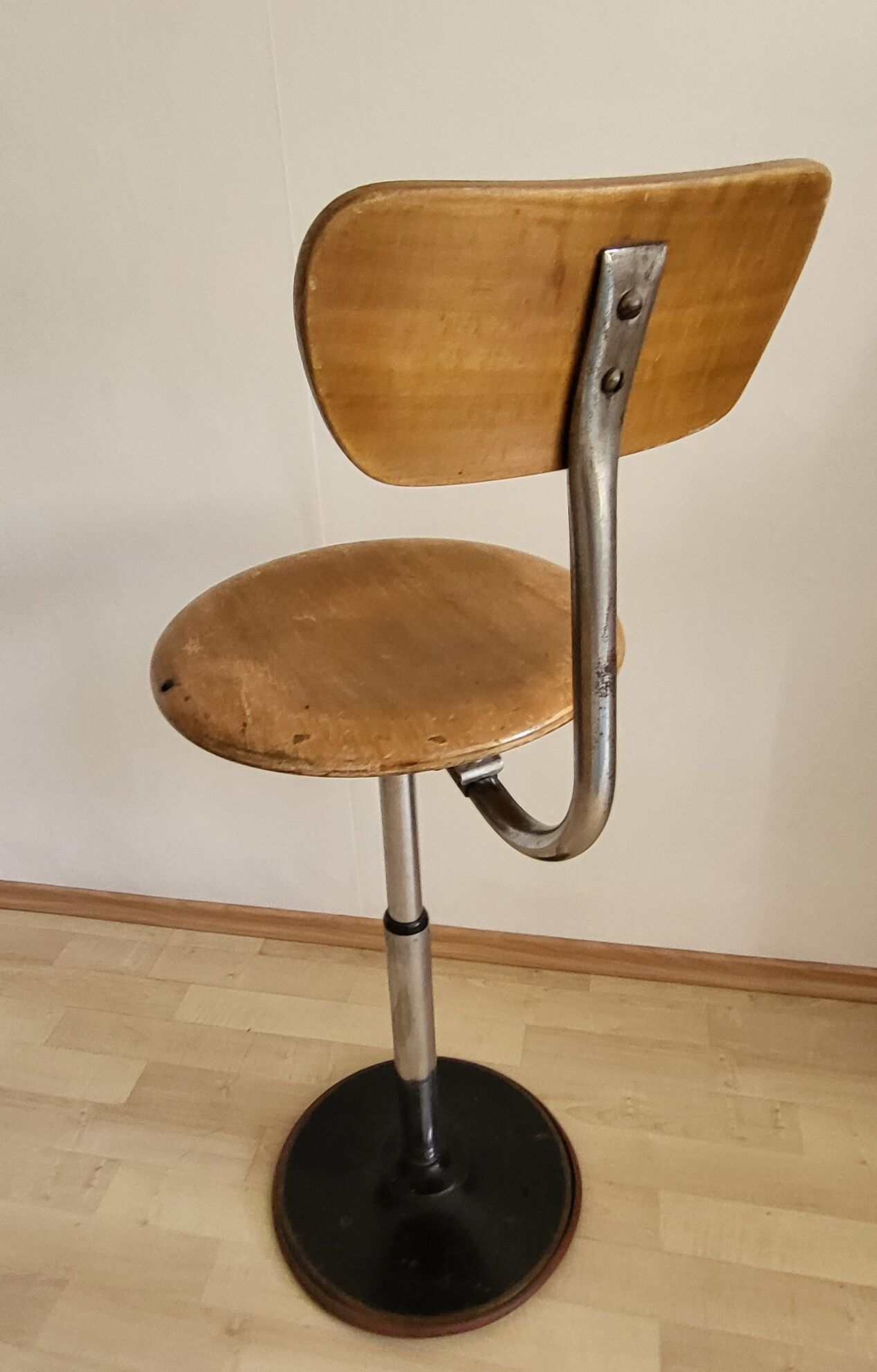 Tabouret industriel télescopique, Mirima, France vers 1950