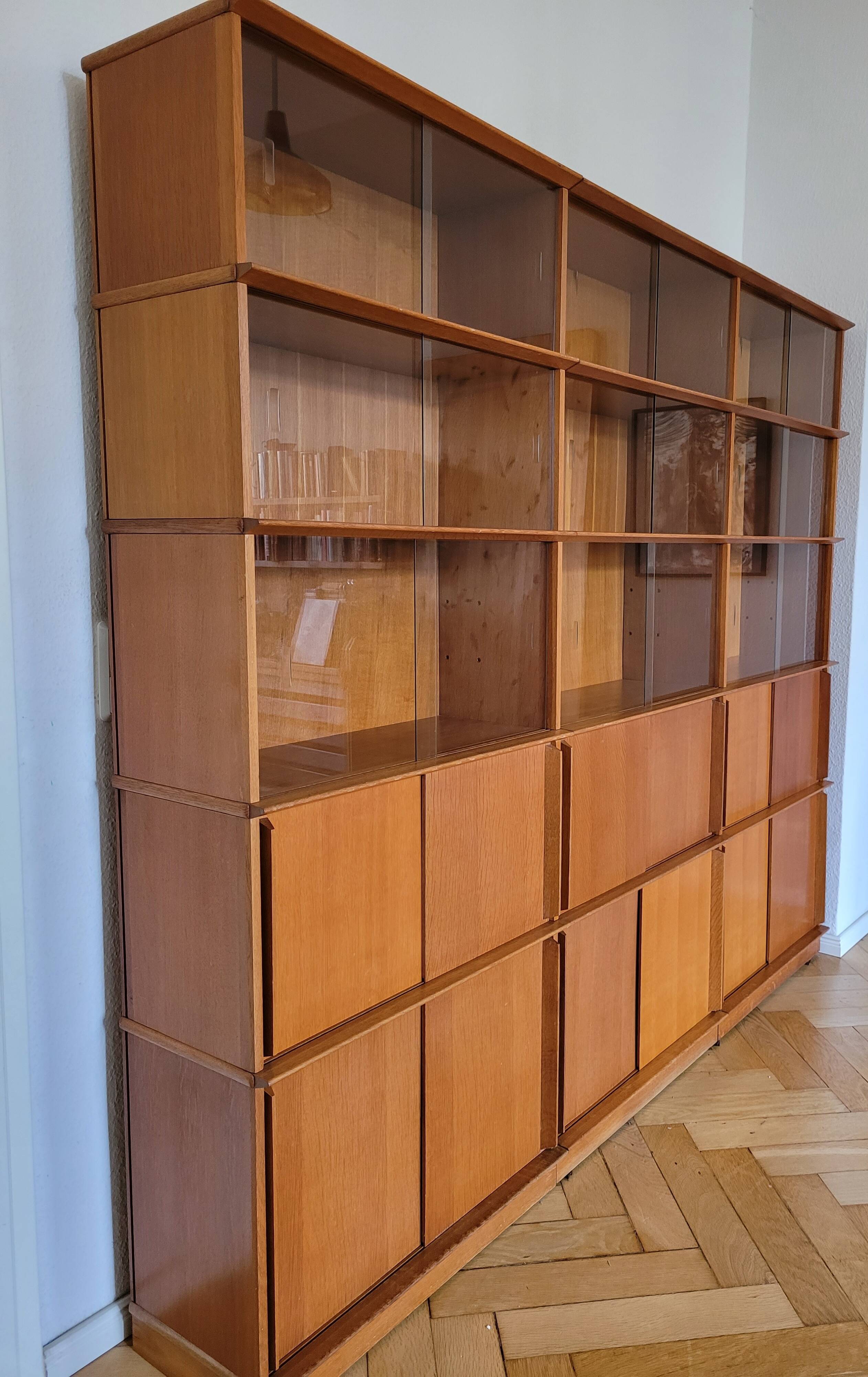 Oak bookcase by Didier Rozaffy for Les Meubles Oscar, 1960