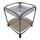 Table d'appoint du milieu du siècle par Lorenzo Burchiellaro en aluminium avec des étagères en verre.