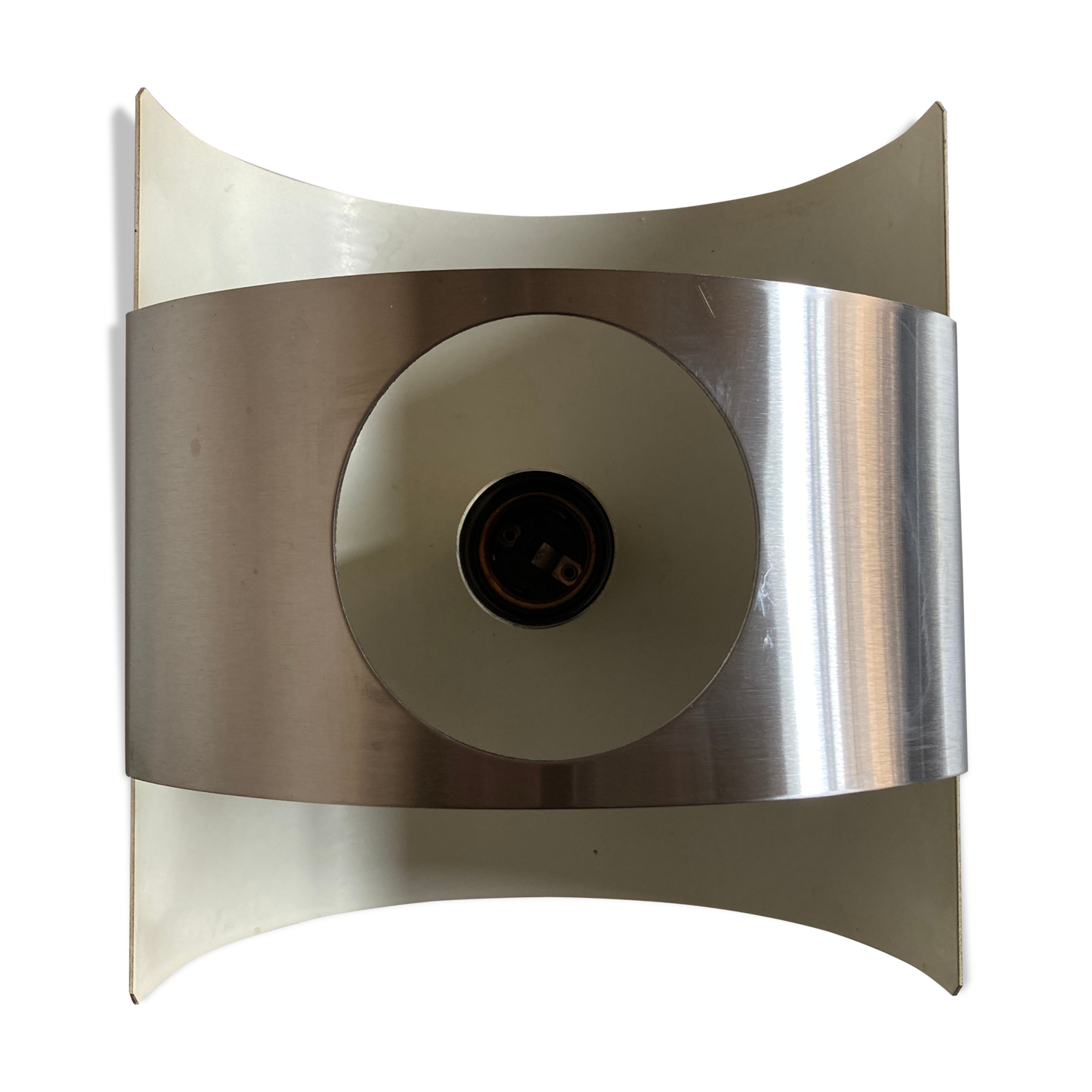 Space Age applied in brushed stainless steel and lay sheet XL 1970 Formentera