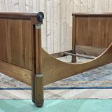 19th century empire sleigh bed in cherry wood