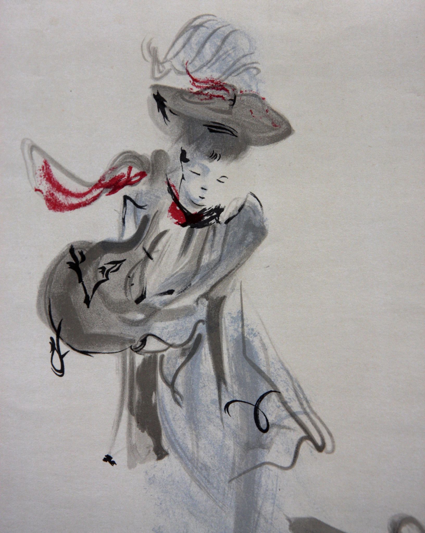 Poster christian bérard for the exhibition "autour de colette", lithograph mourlot, 64 x 47 cm.