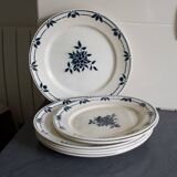 Assiettes anciennes Badonviller fleurs bleues