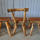 Brutalist chairs and stools set