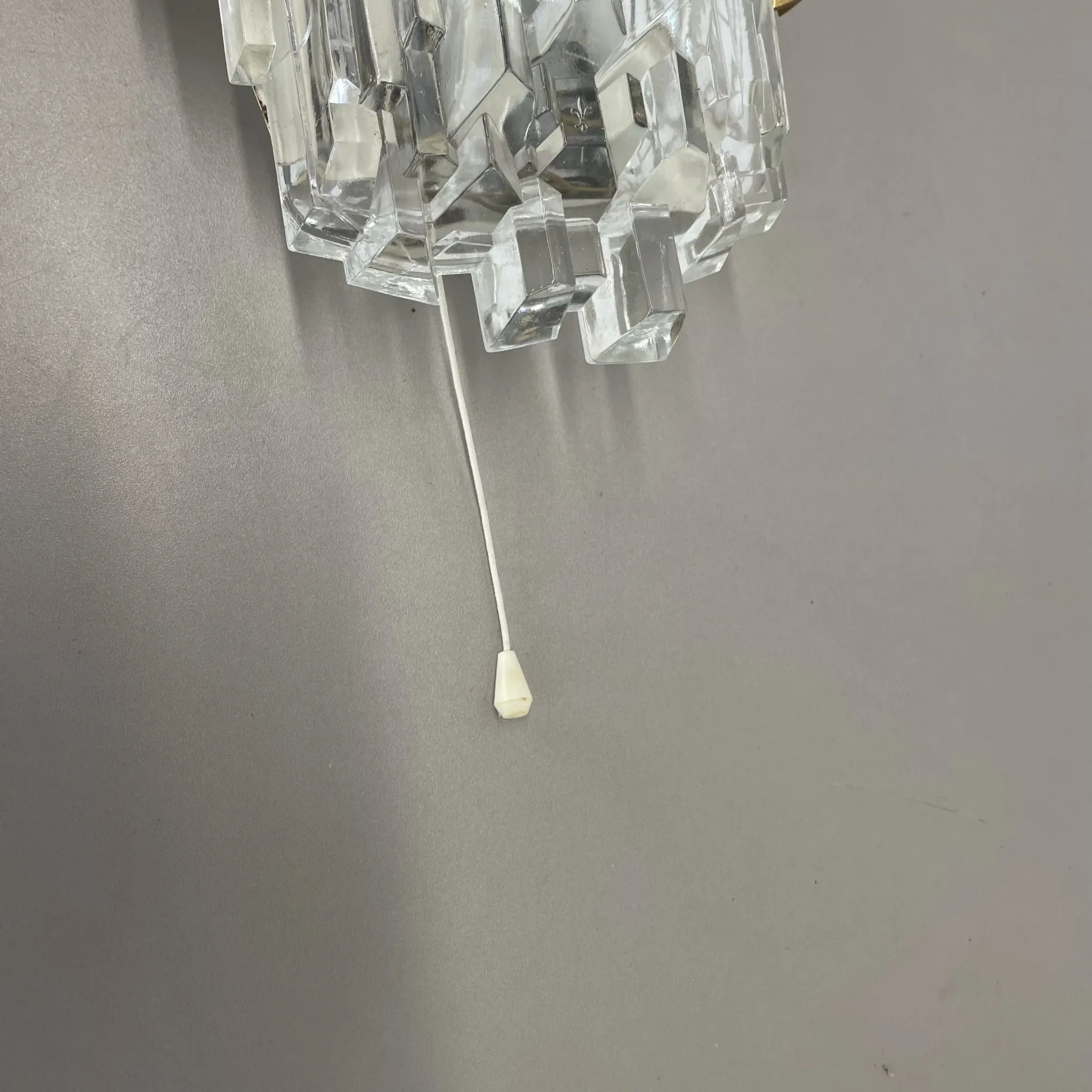 Beautiful CUBIC Ice Glass Wall Light by Hillebrand Lights, Germany, 1970s