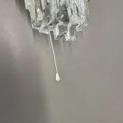 Beautiful CUBIC Ice Glass Wall Light by Hillebrand Lights, Germany, 1970s