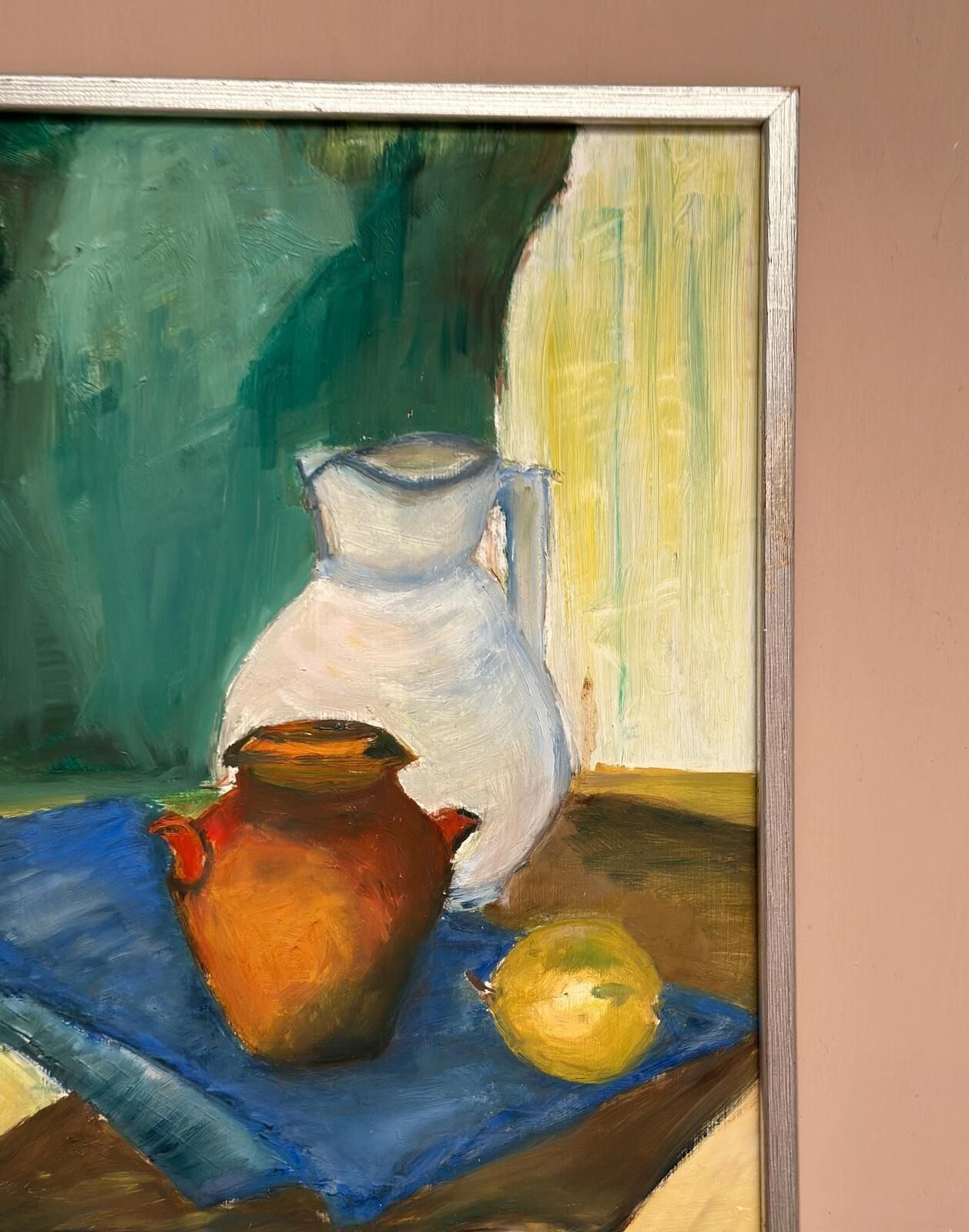 Original Swedish Oil On Panel – “Stilleben” By Helene Nilsson – Dated 1975 – Vintage & Framed – 48 × 40 Cm (18.9" × 15.7")