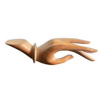 Wooden hand sculpture