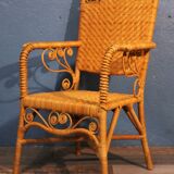 Paire de fauteuils rotin "peacock" 1970