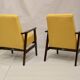 Armchair Henryk Lis 300-190 years 1970 yellow fabric Pierre Frey.
