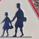Panneau routier ancien école plaque