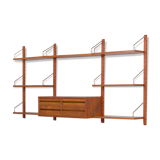 Poul Cadovius Teak dresser Wall Unit With a chest of drawers And 7 Shelves, Denmark 1960s