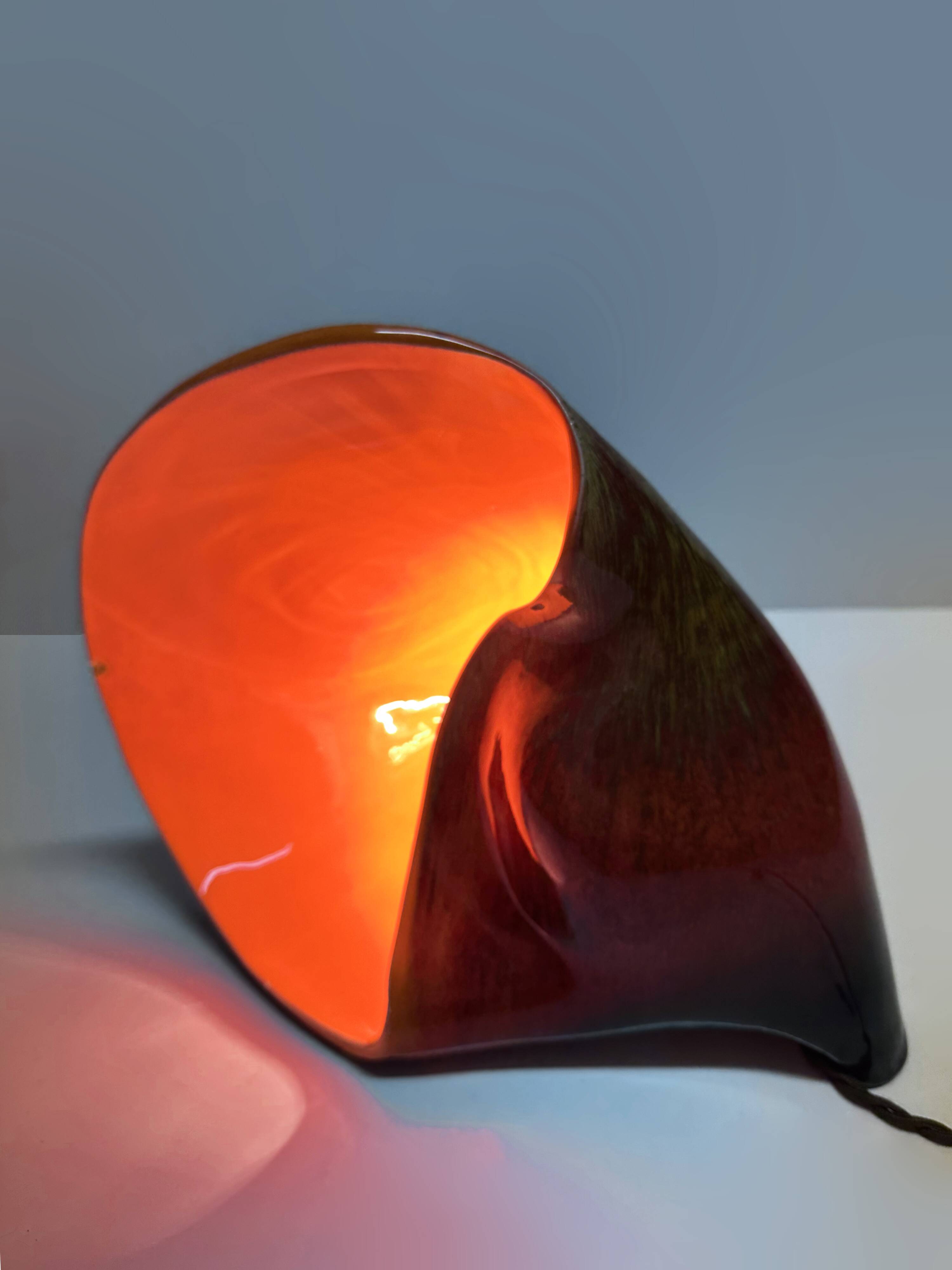 Shell lamp Vallauris in ceramic. France, 1970s.