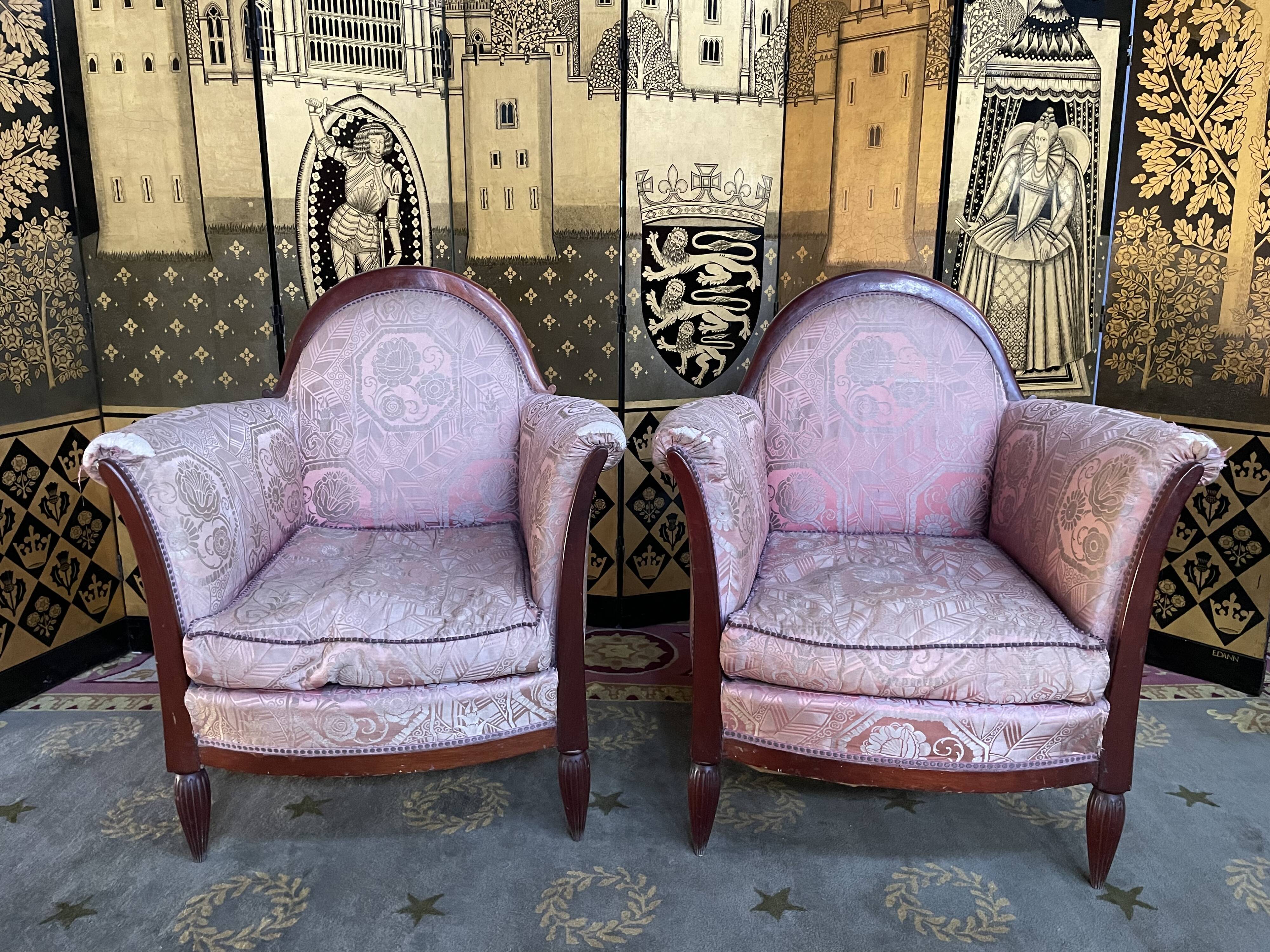 Pair of shepherdess armchairs Art Deco era