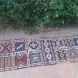 Handmade vintage taznakht berber corridor carpet