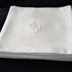 6 grandes serviettes de table anciennes en coton damassé et monogrammées